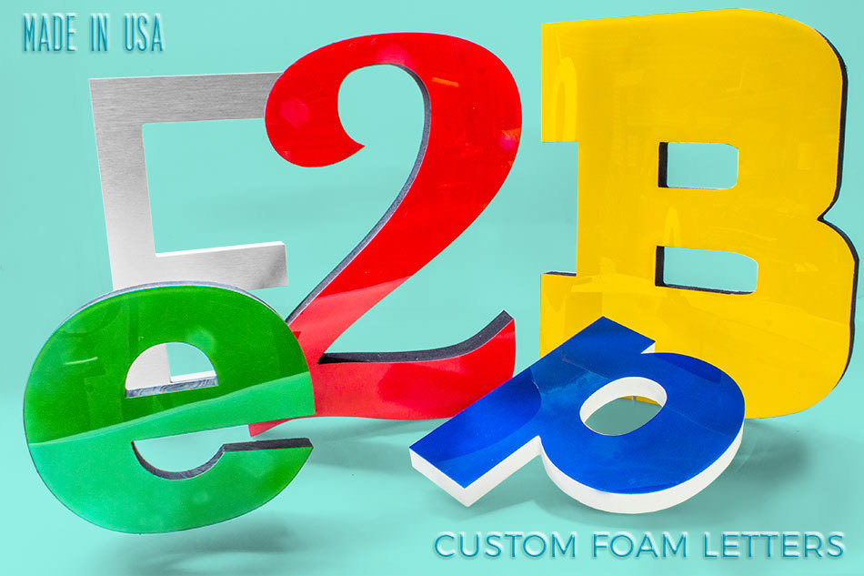 Custom Foam Letters storefront commercial place ADVENTURE TOWN 24 inches set