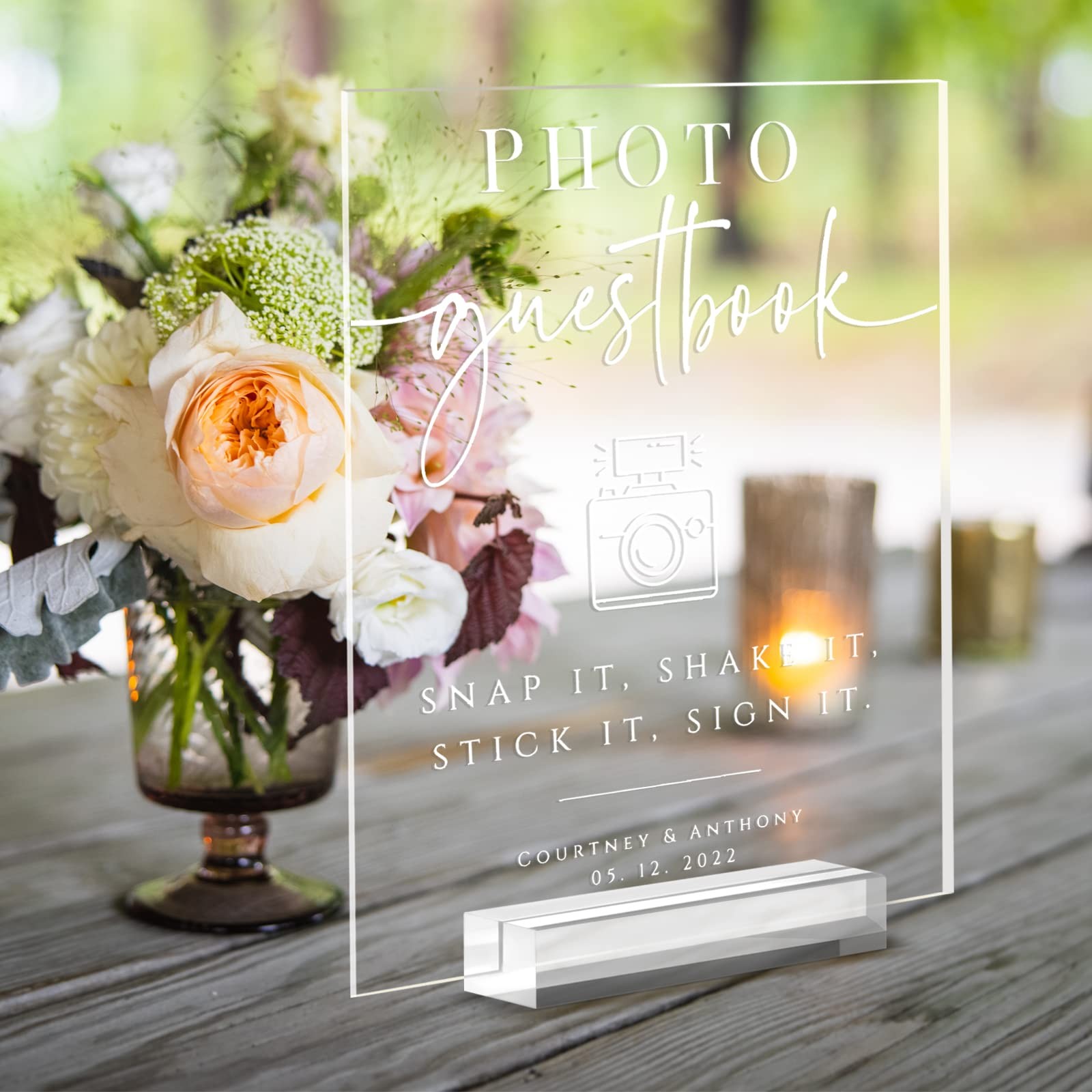 6 PCS Clear Blank Acrylic Sign Sheet Stand DIY Wedding Bar Table Signs 8×10 In