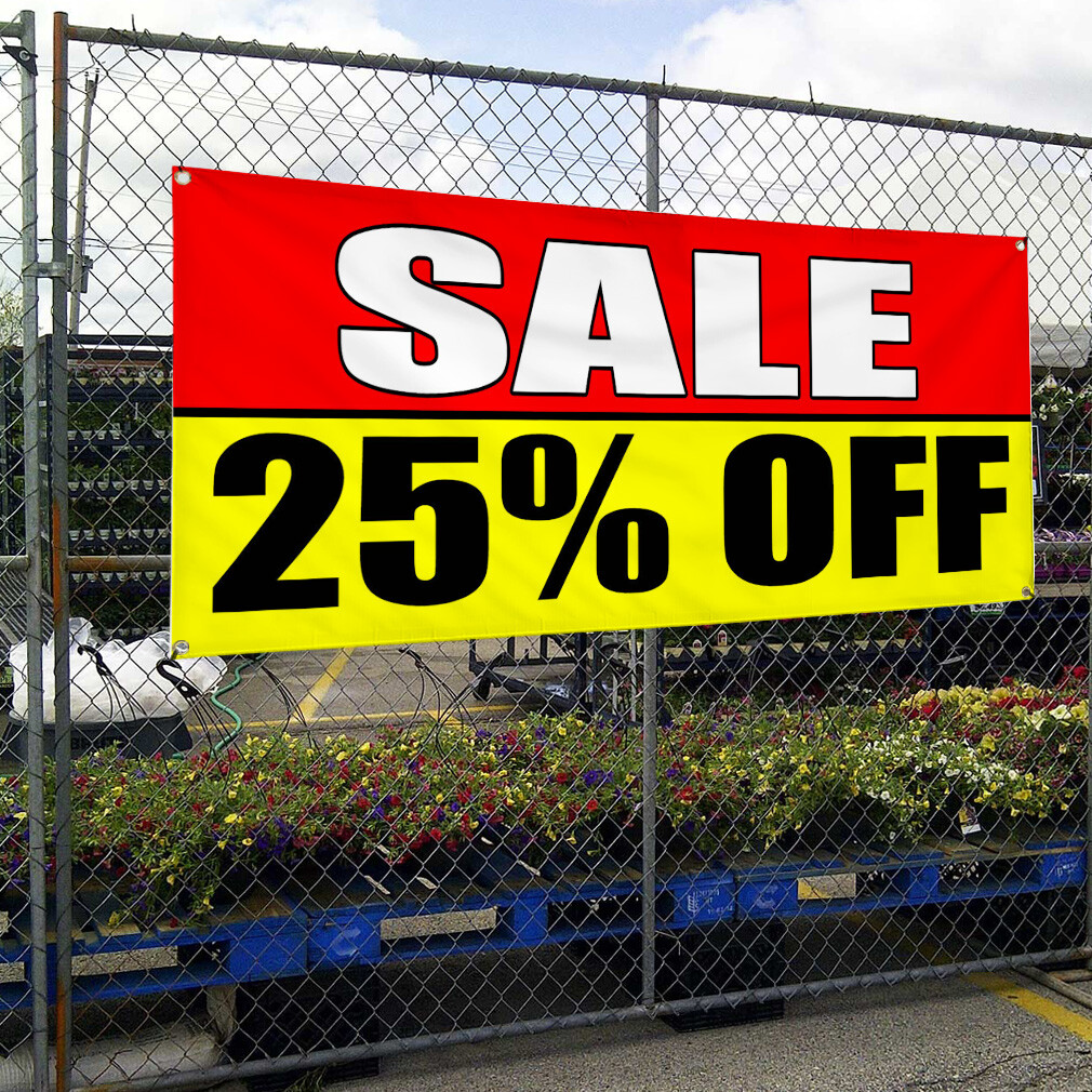 Vinyl Banner Multiple Sizes Sale 25% off Promotion Business Business Outdoor
