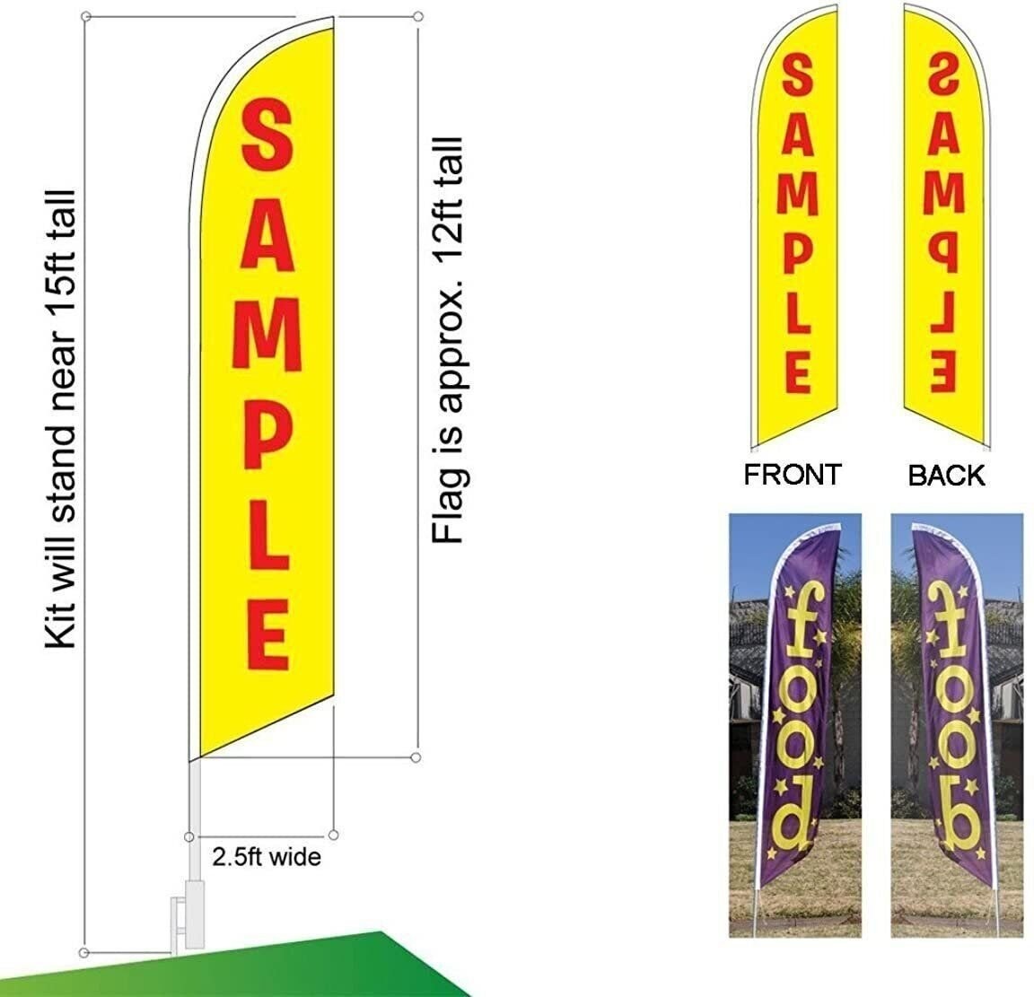 Solid Colored Feather Banner Flag Kit w/Spike