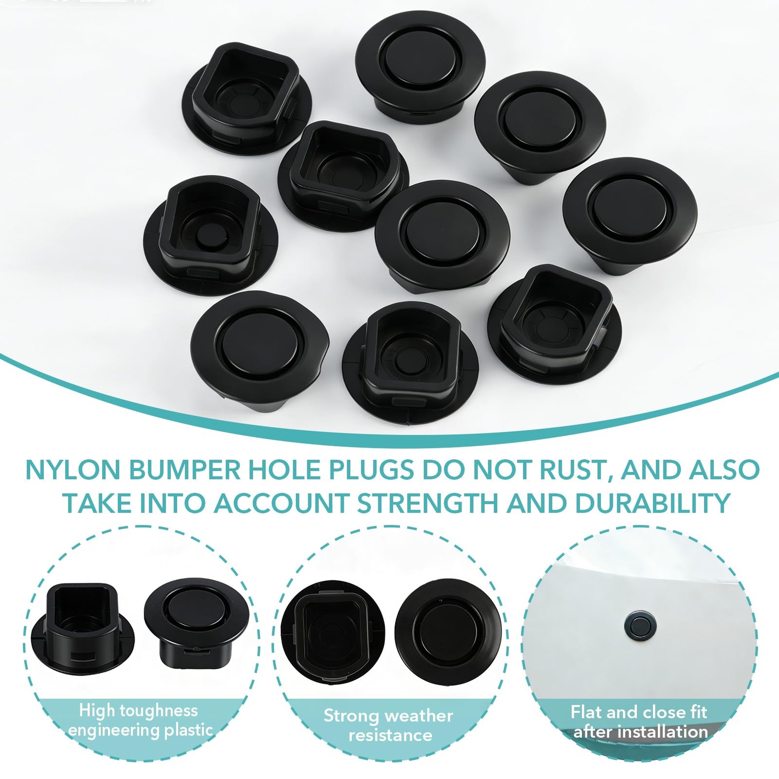 Vvluvva 10 Pcs Car Bumper Hole Plugs, 22mm Universal Parking Sensor Delete…
