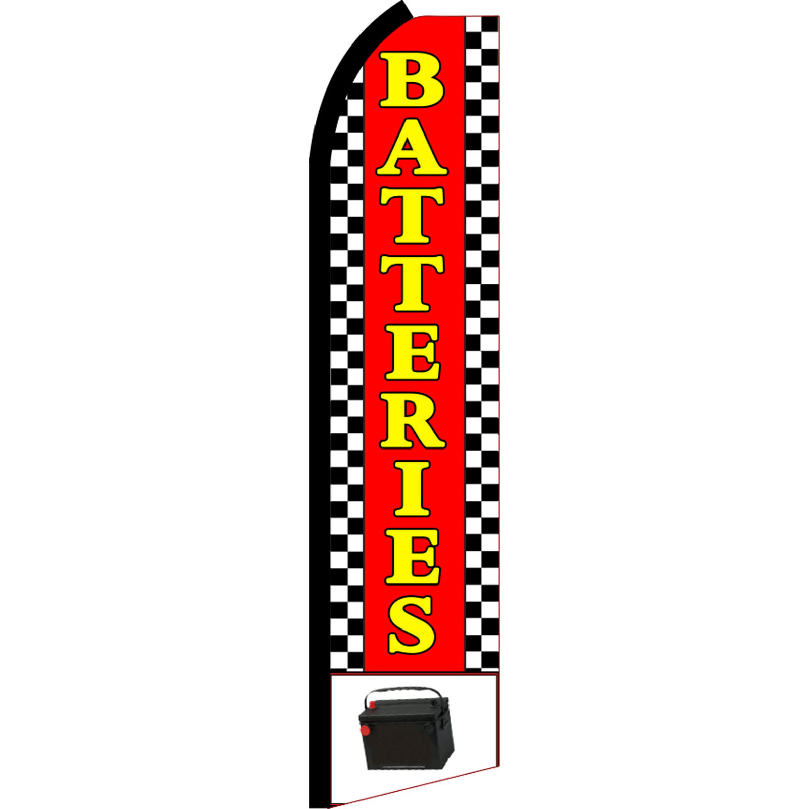 Batteries 2 1/2 ft X 11 1/2 ft Polyester Swooper Flag