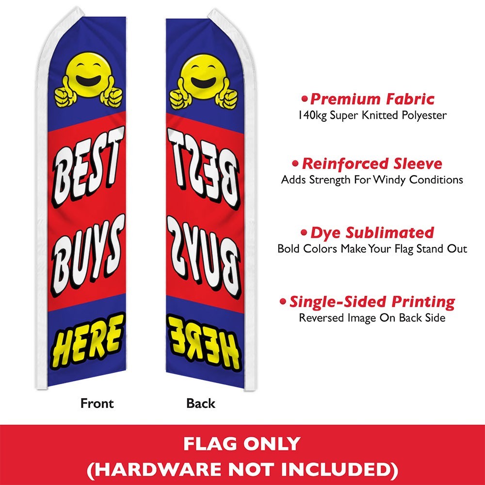 Best Buys Here Advertising Swooper Feather Flutter Flag Sale Promotional