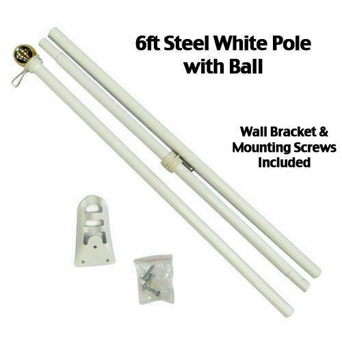 6ft Flag Pole Steel Wall Hanging House Flag Pole Wall Mounted Flag Pole Ball