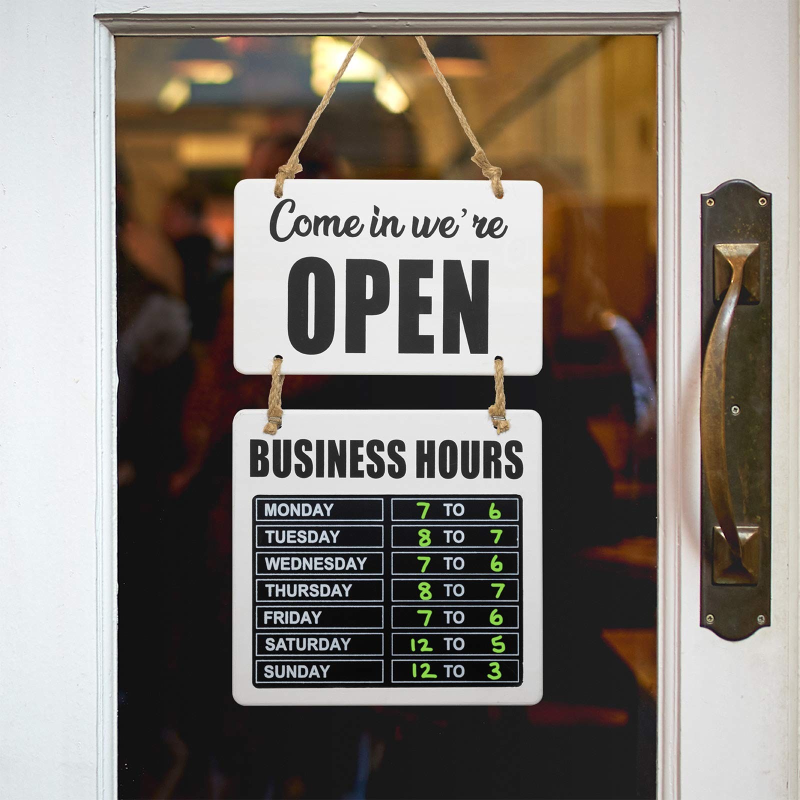 Excello Global Products Business Hours Hanging Chalkboard White Welcome Chalk…