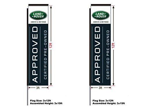 Land Rover Preowned Rectangular Flag, 15′ Pole and Ground Spike, 3’W x 12’H