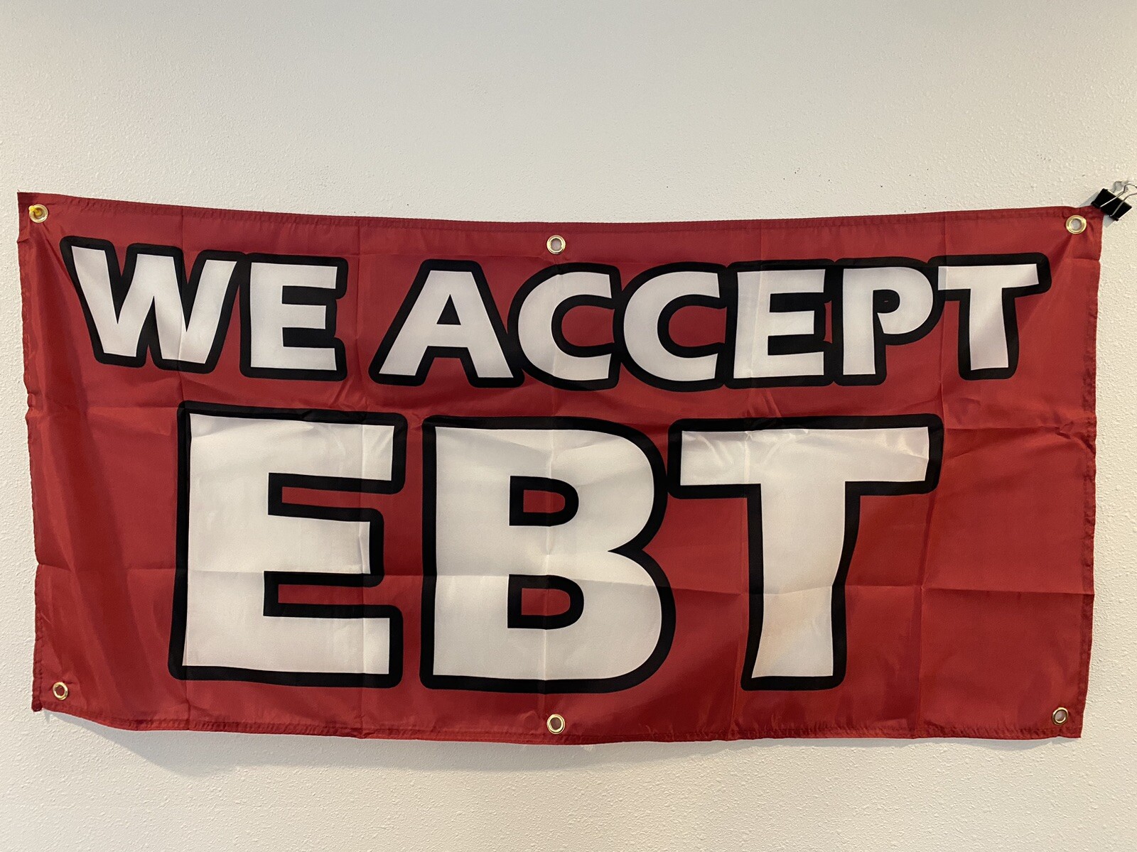5 Pack 2×4 ft WE ACCEPT EBT Banner Sign -Super Polyester Fabric-New Z24