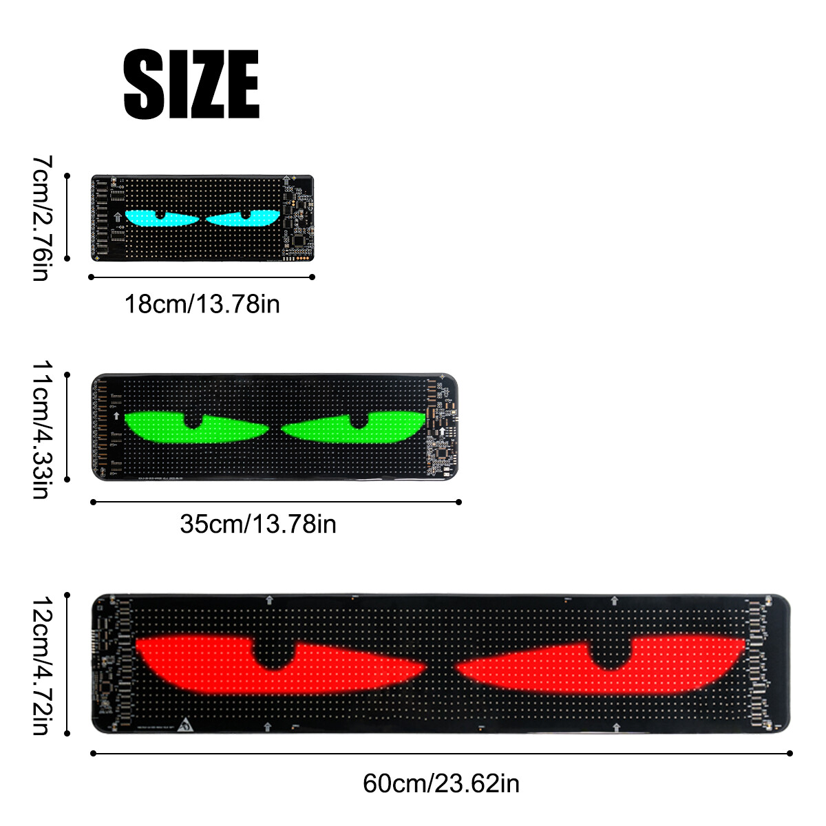 LED RGB Car Eye Sign Animation Matrix USB Panel DIY Programmable Bluetooth Pixel