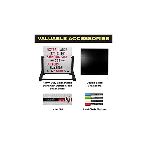 EXCELLO GLOBAL PRODUCTS SWINGING CHANGABLE MESSAGE SIDEWALK SIGN – WHITE