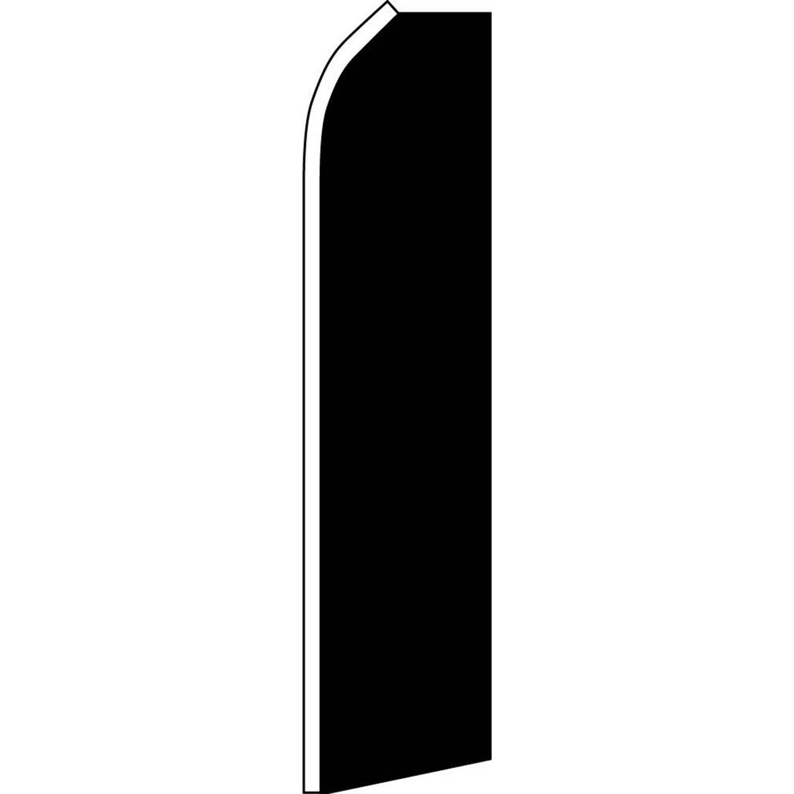 Solid Black 2 1/2 ft X 11 1/2 ft Polyester Swooper Flag