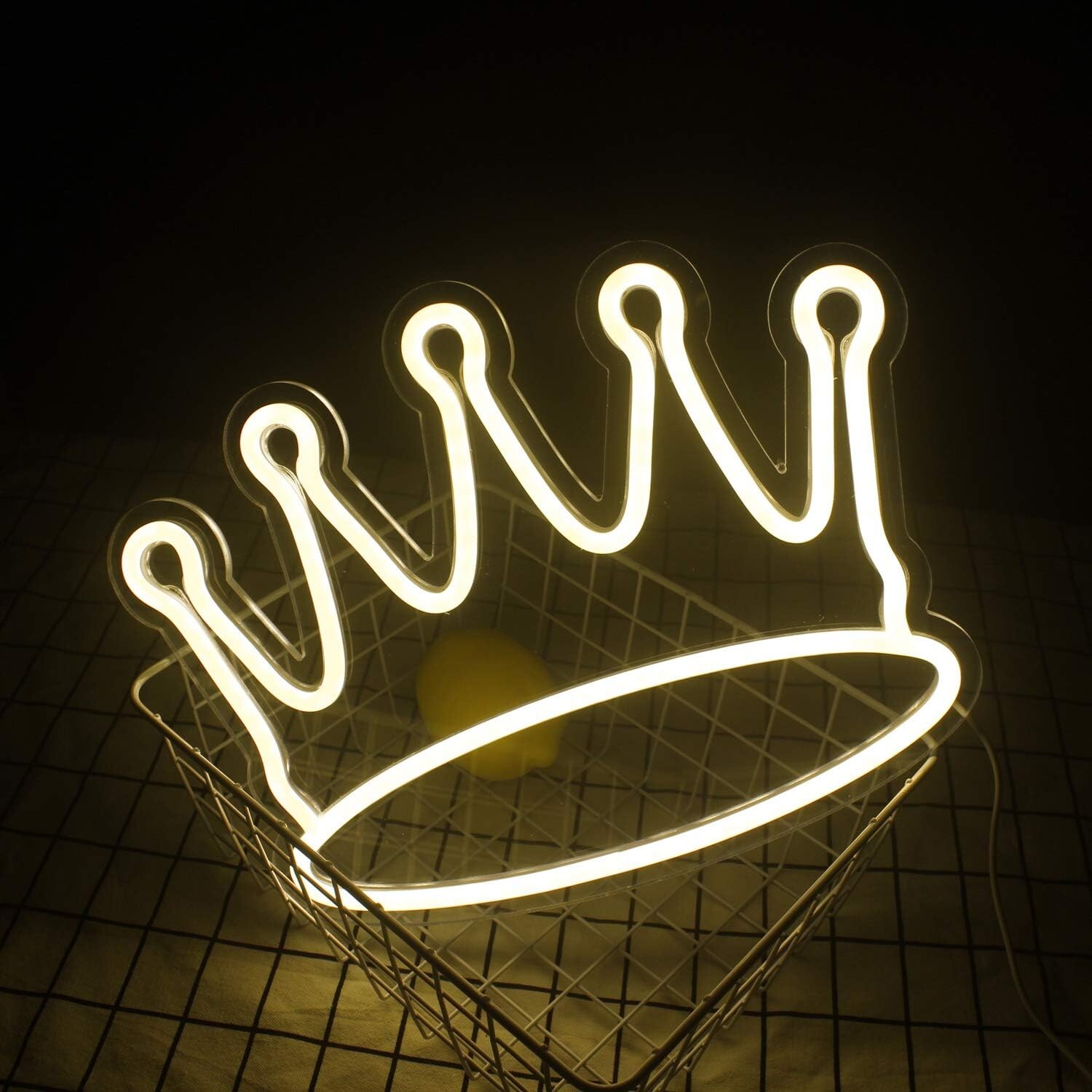 Letreros De Neón Corona Led Luz De Neón Colgante De Pared Grande Blanco Cálido