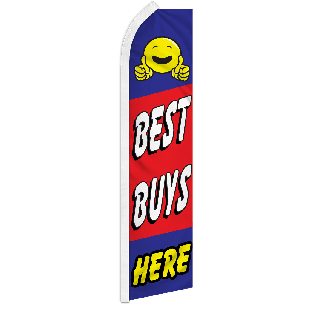 Best Buys Here Advertising Swooper Feather Flutter Flag Sale Promotional