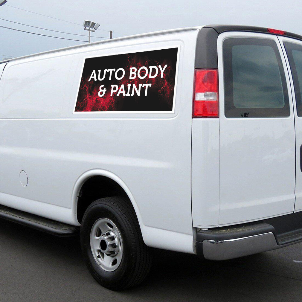 Car Magnet Set of 2 Auto Body & Paint Auto Car Vehicle Industrial Sign