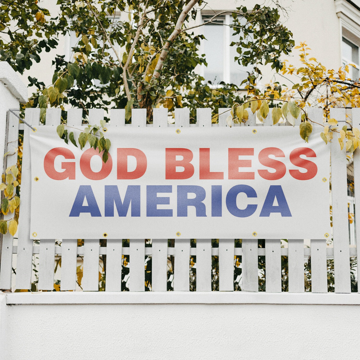 God Bless America Vinyl Banner Sign with Metal Grommets Heavy-Duty Single-Sided