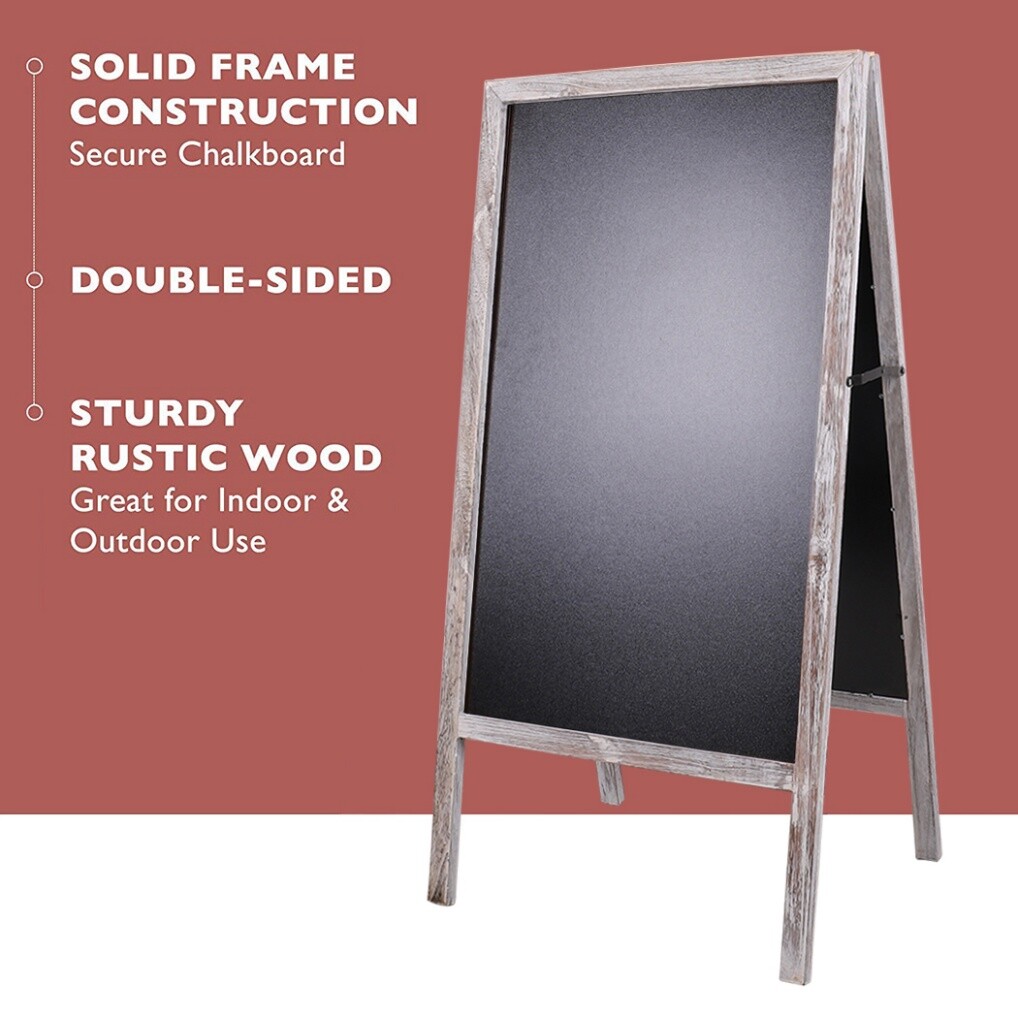 Large Wooden A-Frame Chalkboard Menu Sign Black Board Sidewalk Wedding Signage