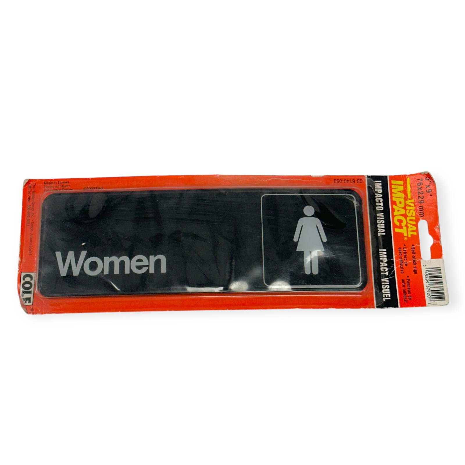 Women and Exit Signs 3 in x 9 in Visual Impact Self Stick Cole