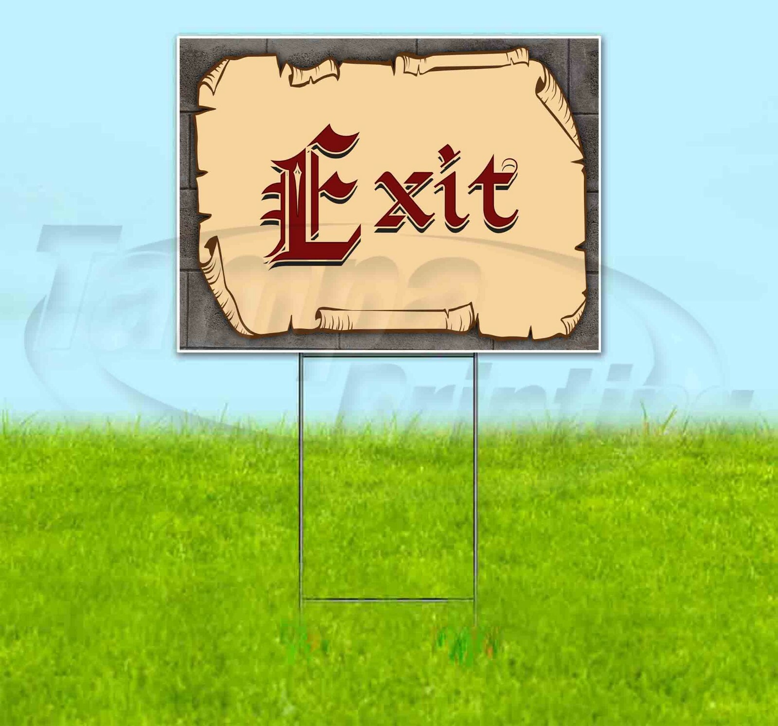 EXIT 18×24 Yard Sign Corrugated Plastic Bandit Lawn Business USA MEDIEVAL