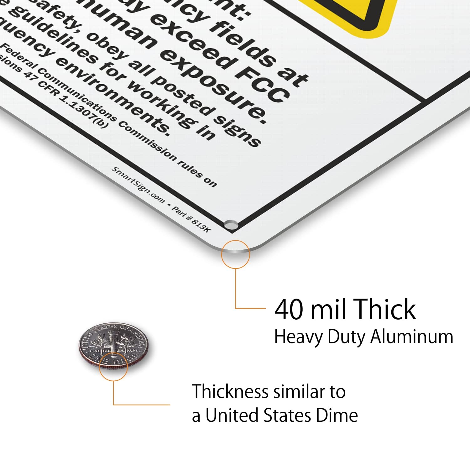 10×7 Inch Caution RadioFrequency Exceed FCC Rules ANSI Metal Sign 40 mil