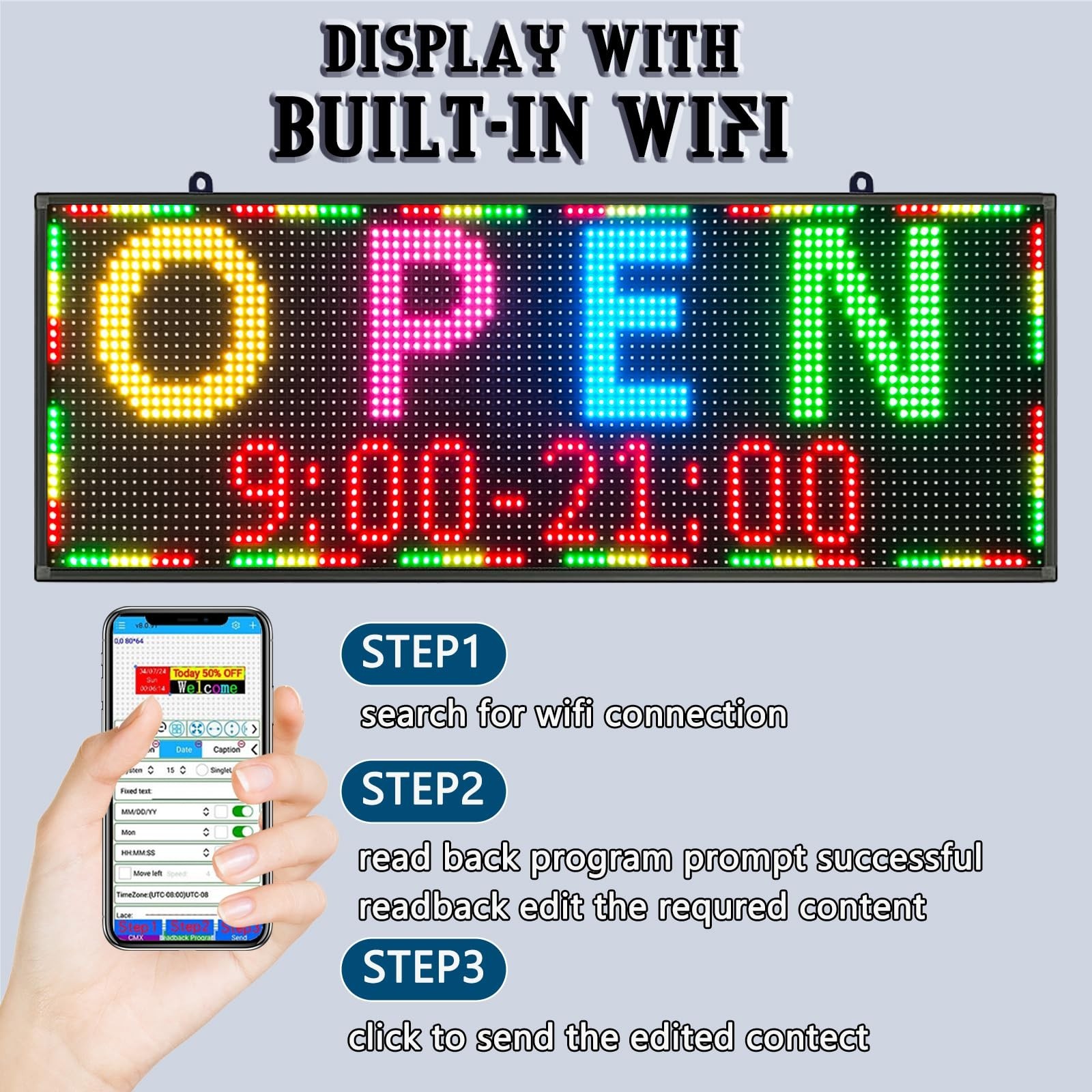 P10 Outdoor Led Sign, Scrolling Message Display Full Color Digital Message Di…