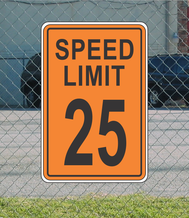 Orange Speed Limit 25 Metal Sign for Street Road Highway Parking Lot 12″x18″ mph