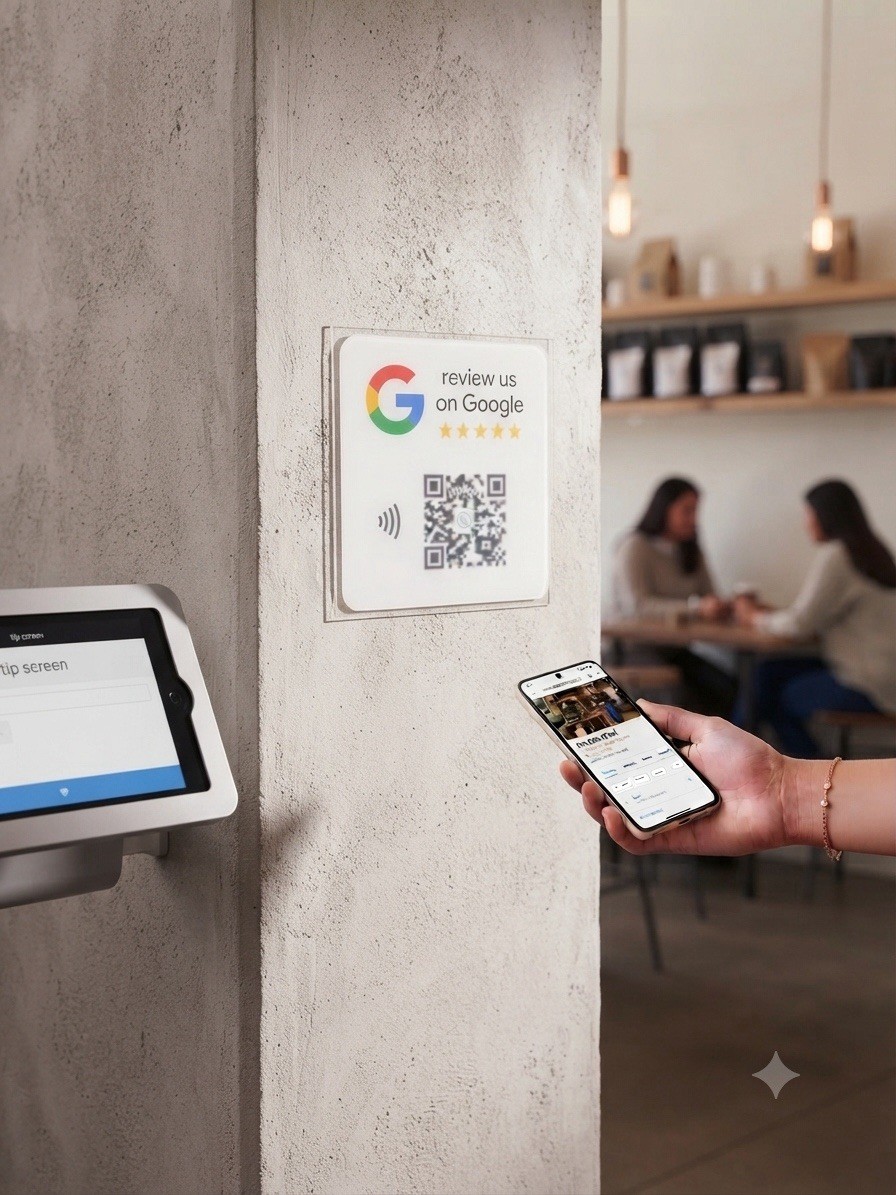 5 Star Google Review Card NFC Tap To Review Preprogrammed QR Code Business