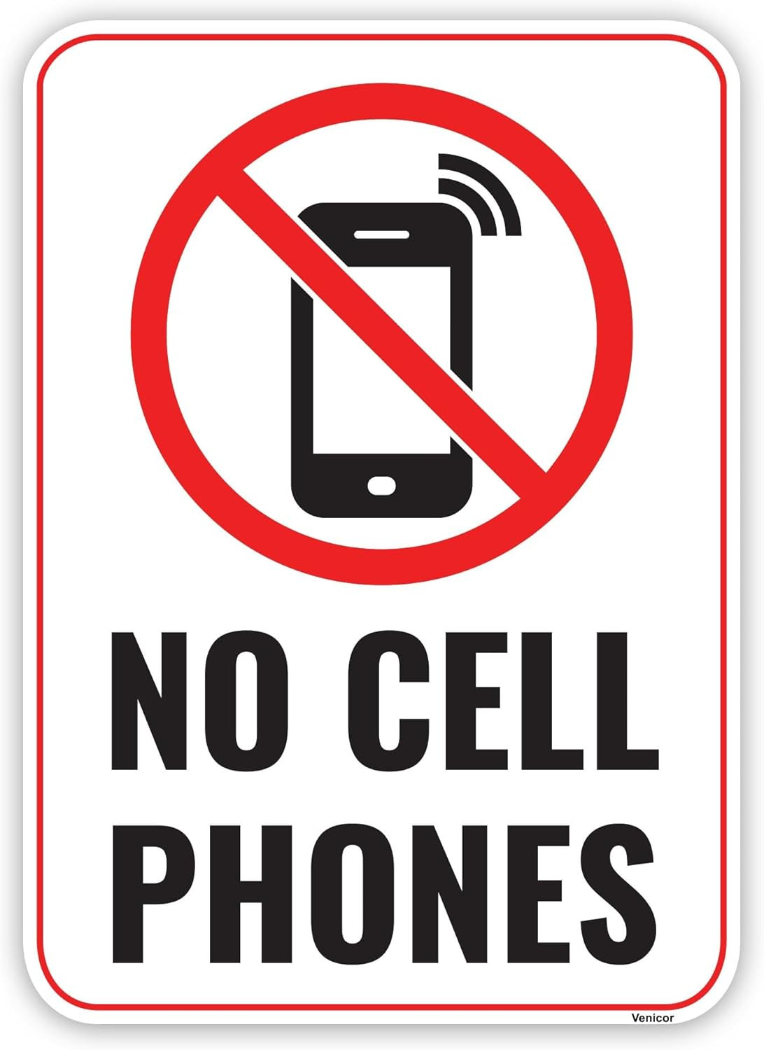 Acrylic “No Cell Phone Use” Sign – 7×5 Inches for Classrooms and Events