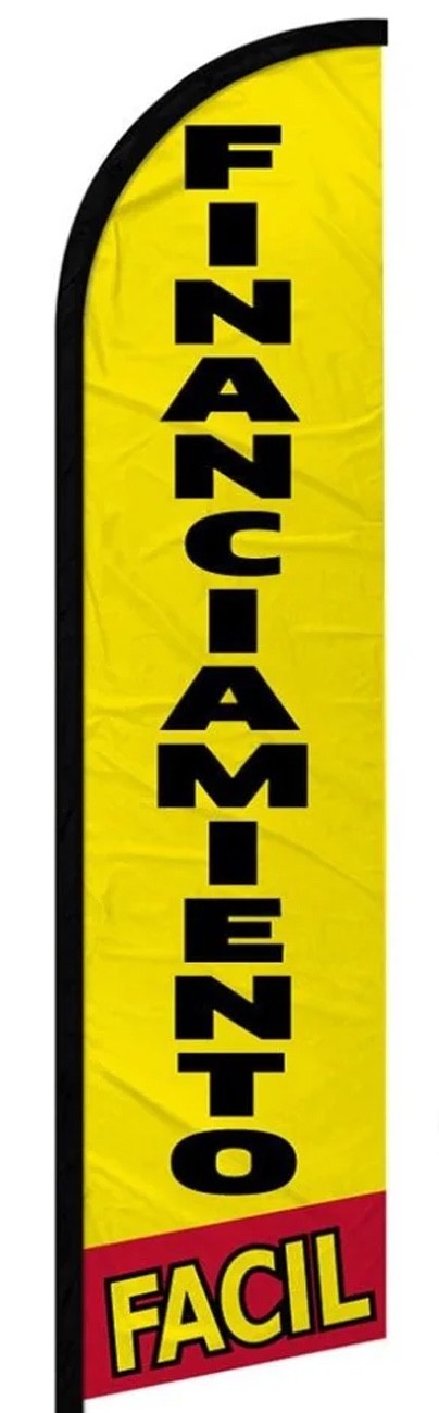 Financiamiento Facil – Windless Swooper Flag Feather Banner Sign 2.5×11.5 Ft yf