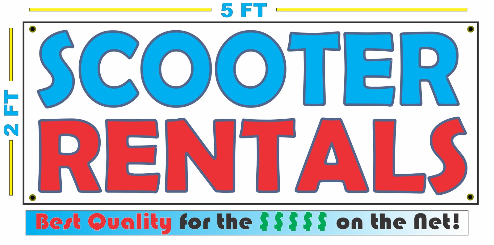 SCOOTER RENTALS All Weather Banner Sign NEW High Quality! XXL