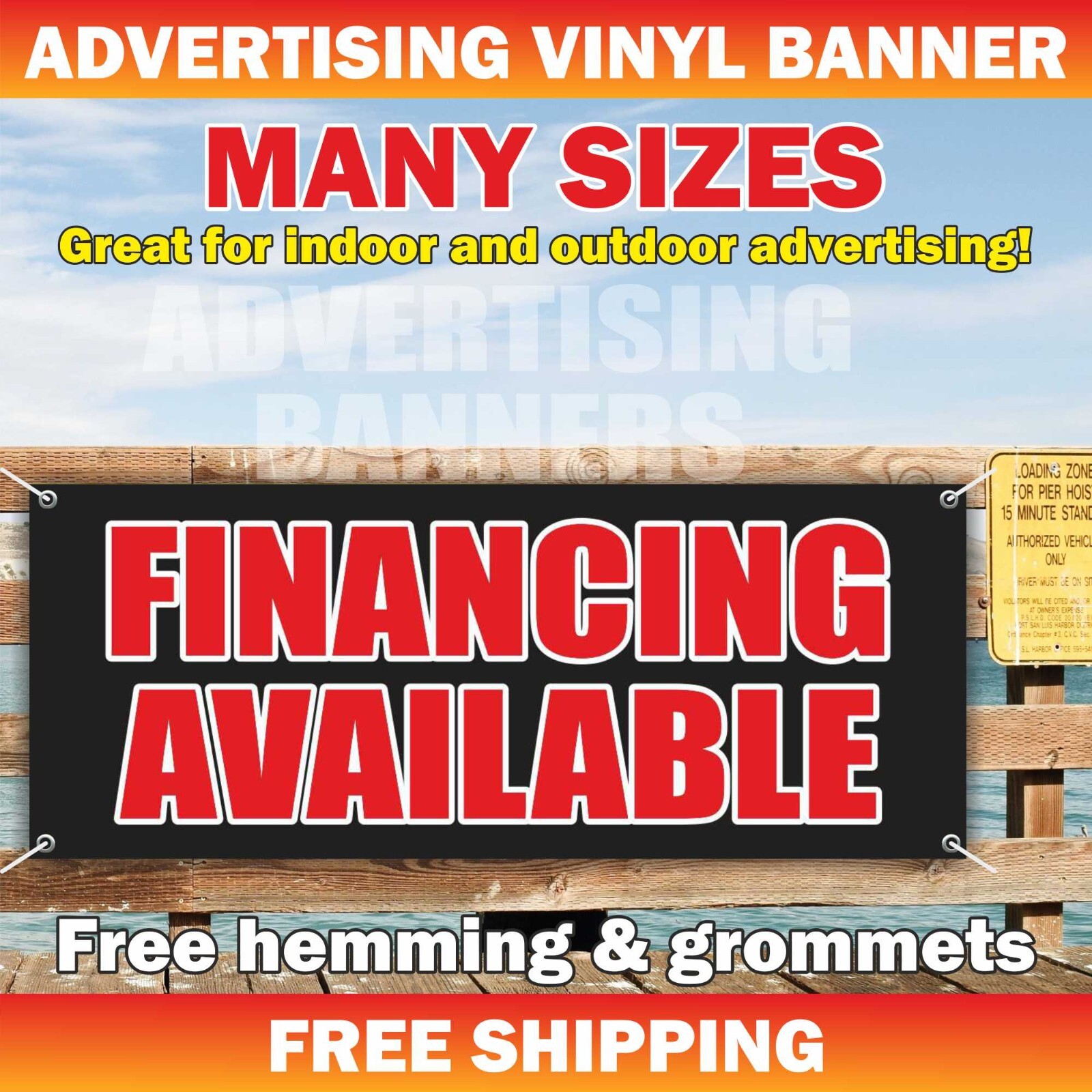FINANCING AVAILABLE Advertising Banner Vinyl Mesh Sign Credit cash receipt