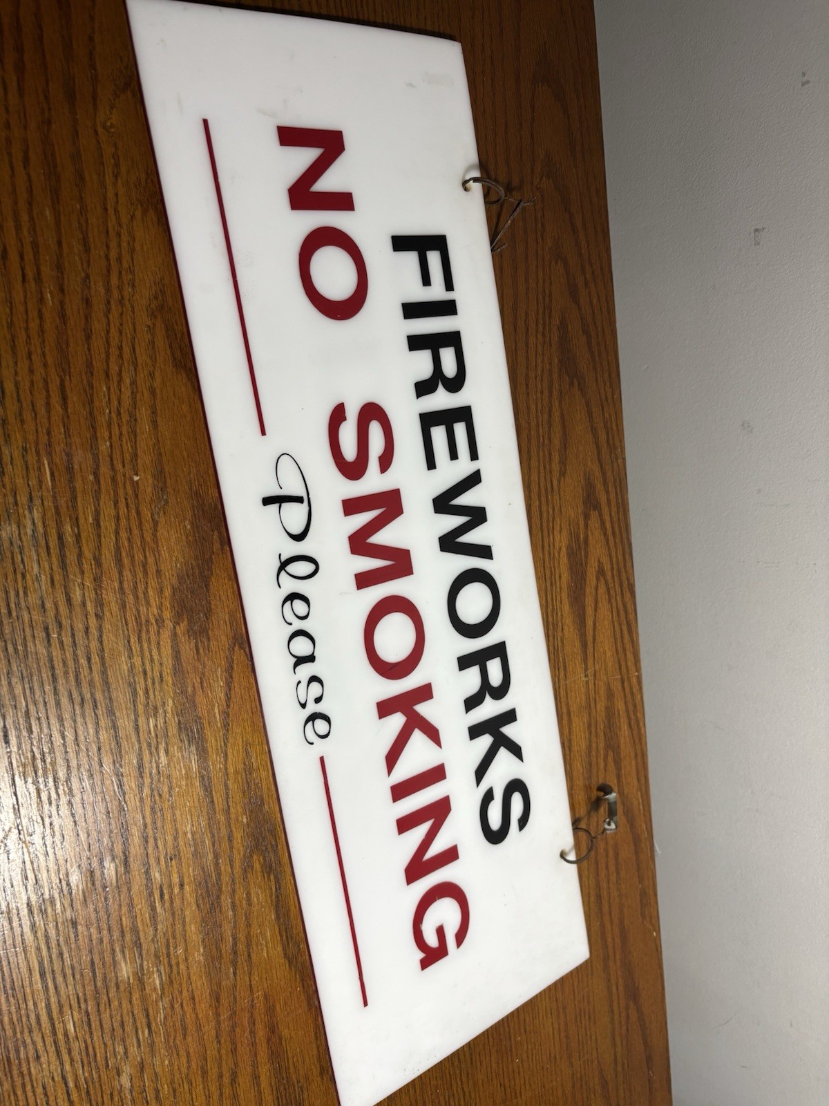 Rare Vintage Acrylic Plexi No Smoking Please Fireworks Warning Retail Store Sign