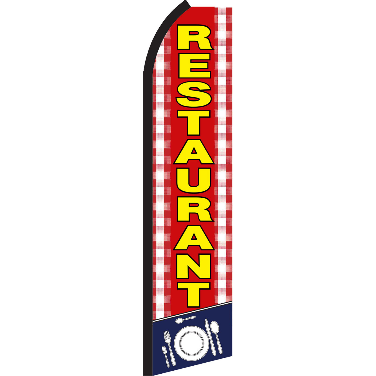 Restaurant Red/Yel 2 1/2 ft X 11 1/2 ft Polyester Swooper Flag