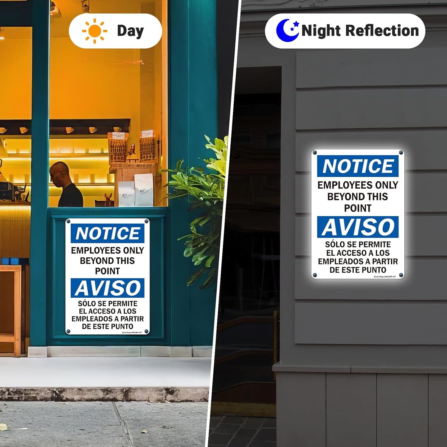 10”x7” Rust-Free Reflective ‘No Customers Allowed’ Sign – 2 Pack, Easy Install