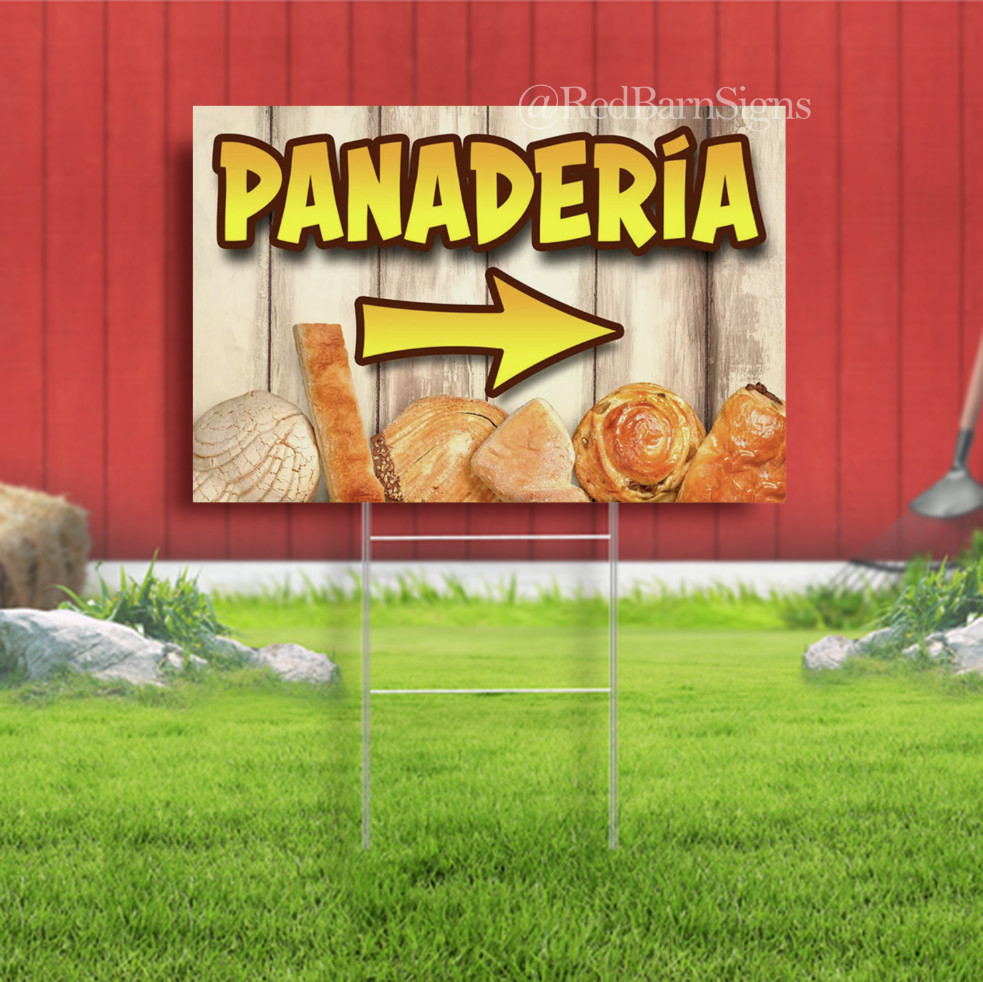 PANADERIA Advertising business Lawn Yard Sign Single-Sided with metal H-Stakes