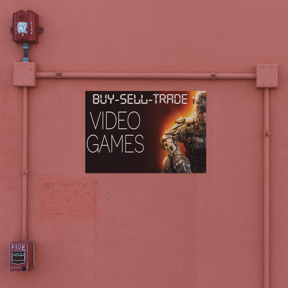 Decal Stickers Buy Sell Trade Video Games Business Vinyl Store Sign Label