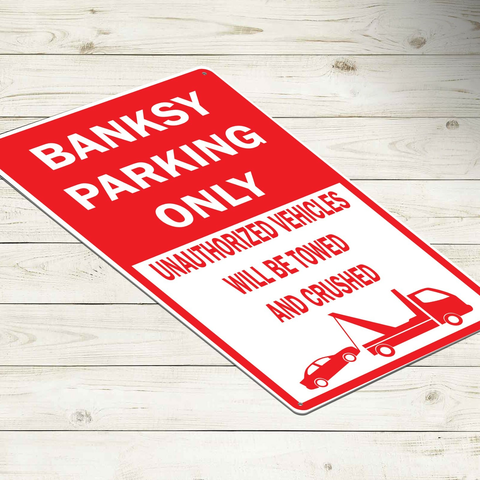 Banksy Funny Parking Only | Novelty Sign | 8×12 Inches | 4 corner holes