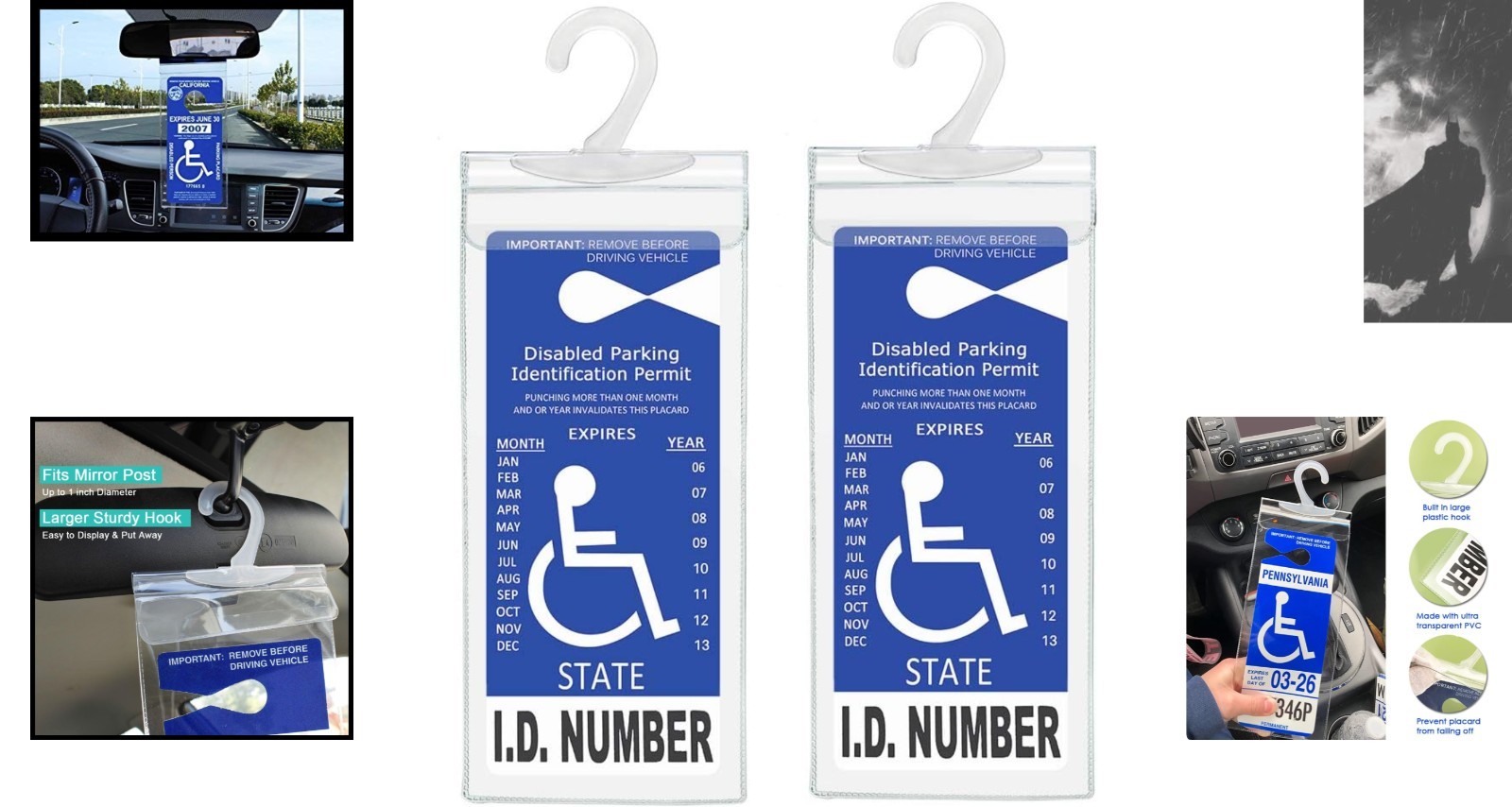 Clear Handicapped Placard Holder with Large Hanger – Perfect for Easy Transfers