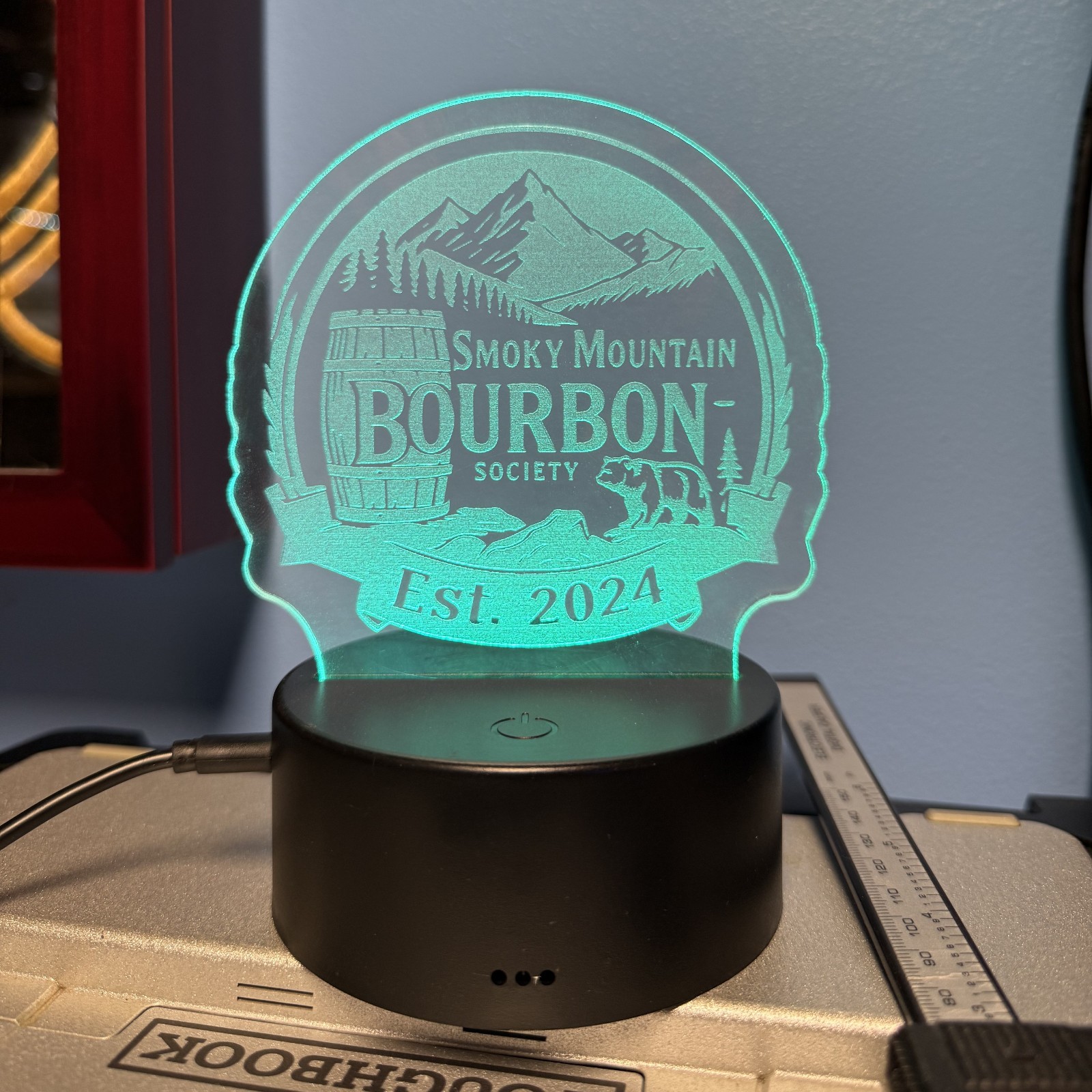 Custom LED Acrylic Sign – Edge Lit Light Stand – Your Logo – 16 Color Remote