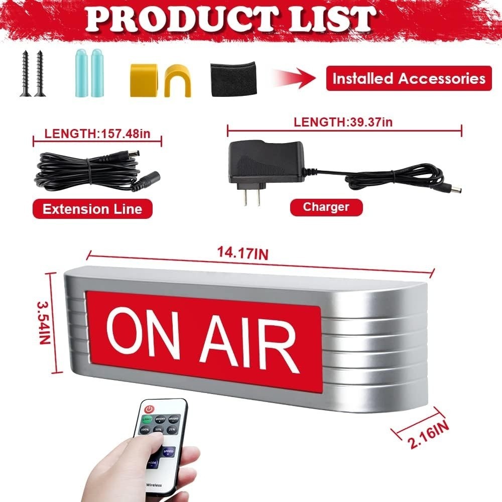 ON AIR Light UP Sign Recording Warning Sign For Studio| Radio Station, Office