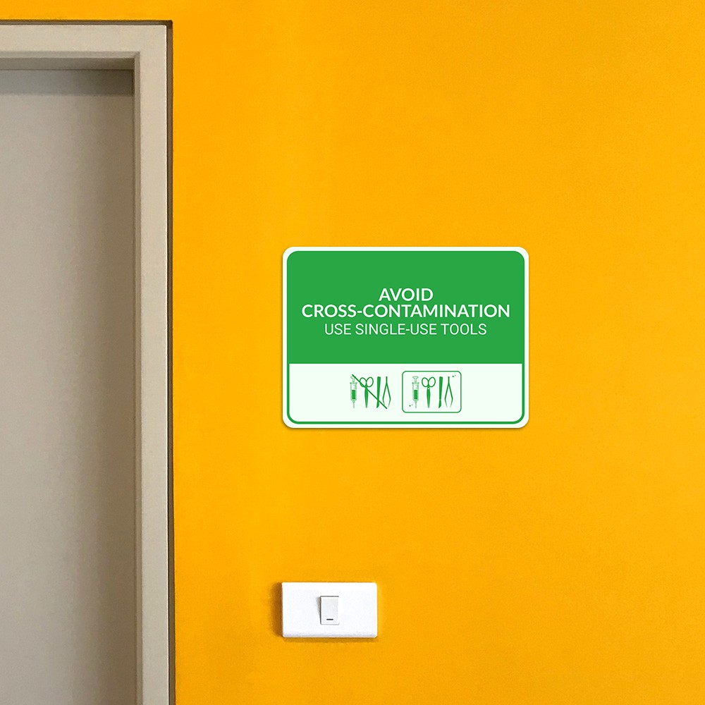 Classic Framed Plus Avoid Cross-Contamination – Use Single-Use Tools Sign