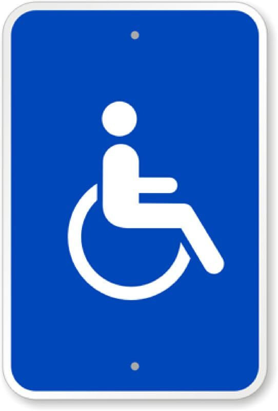 Handicap Symbol Sign Aluminum Weatherproof 8×12 Accessible Business Sign