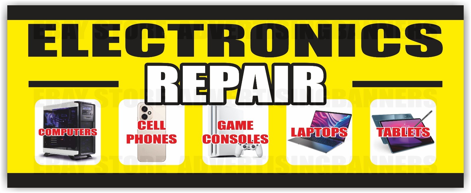 ELECTRONICS REPAIR Advertising Banner Vinyl Mesh Sign Service Fix Cell Phones