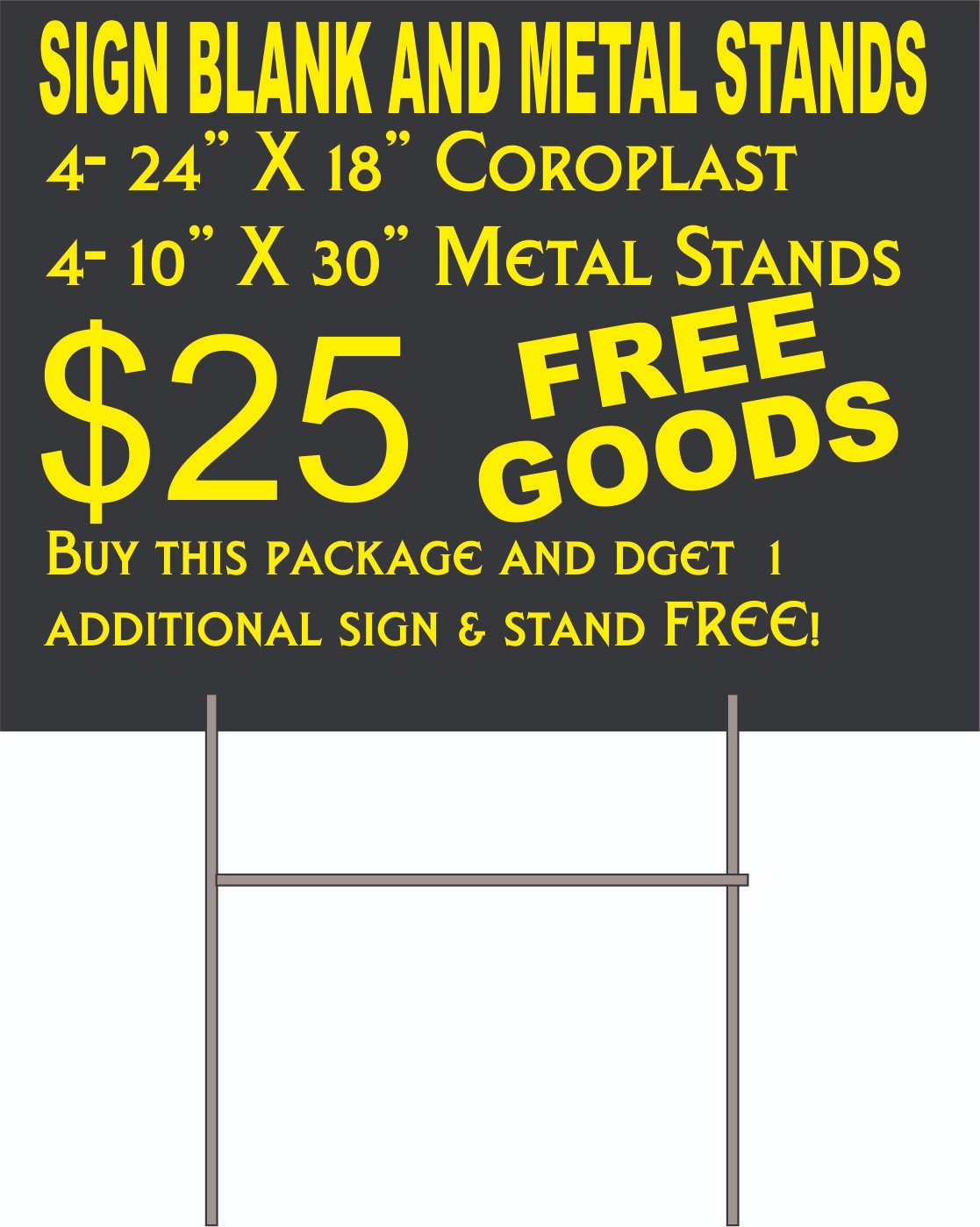 Blank Yellow Coroplast 3 Pieces 24″X18″