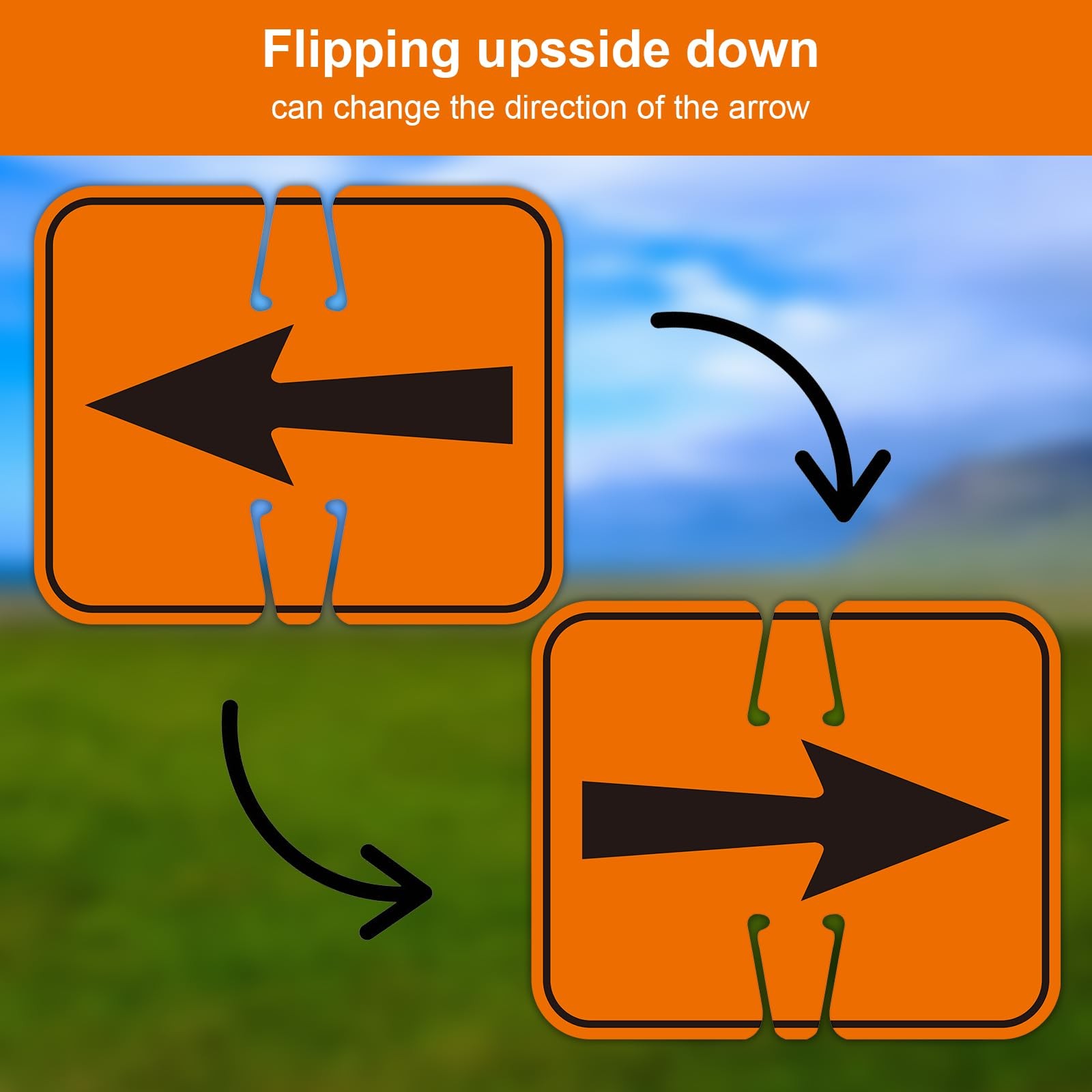 5 Pack Traffic Cone Reversible Arrow Signs, 12.6″x10.4″ PVC Arrow Sign for Tr…