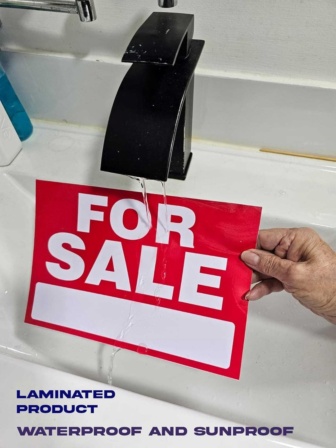 for Sale Sign Stickers 2 Pack | Red, Rectangular, Weather Resistant Vinyl Sticke