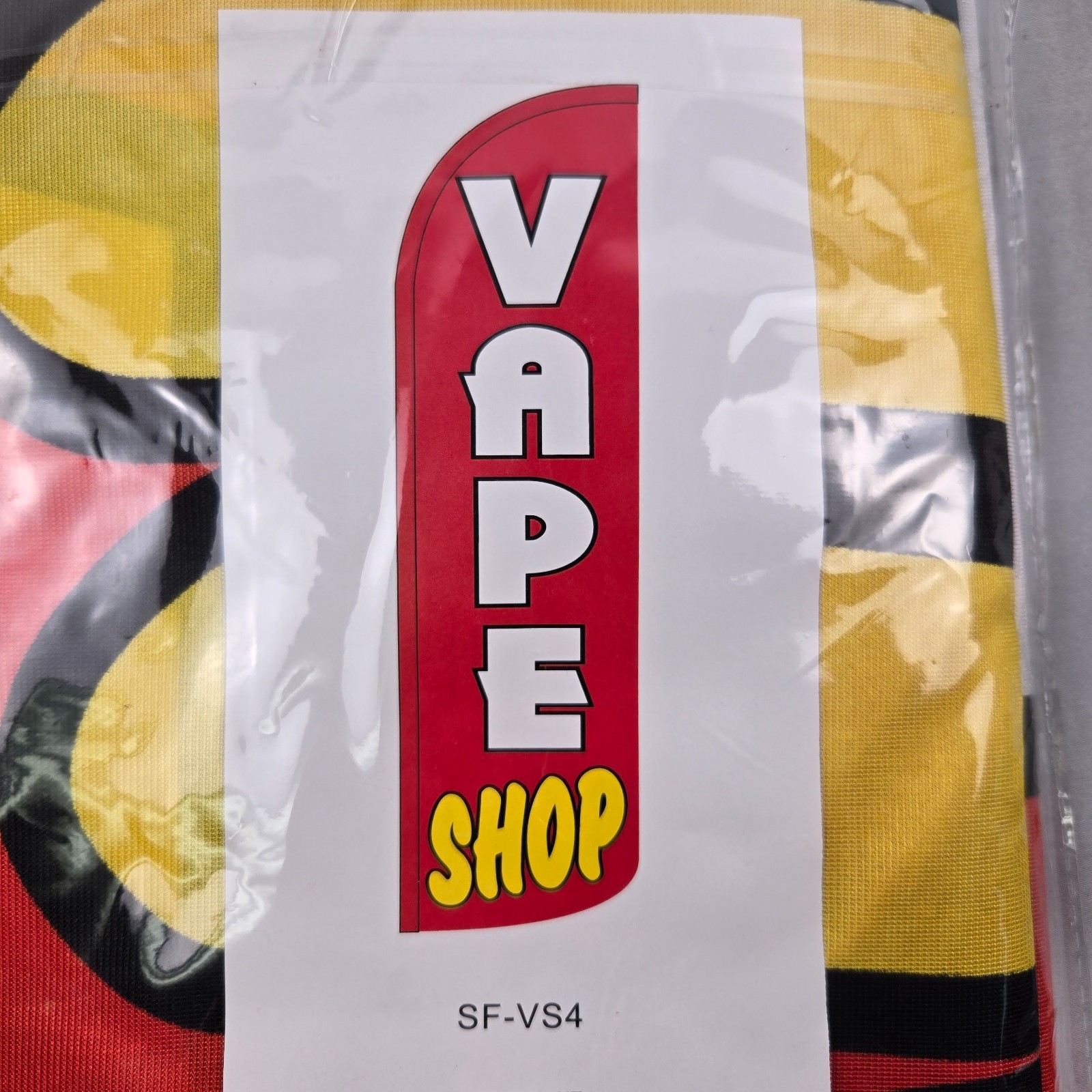 Vape Shop Windless Polyknit Flag Swooper Flutter 3ft W x 11.5ft Tall SF-VF4 NEW