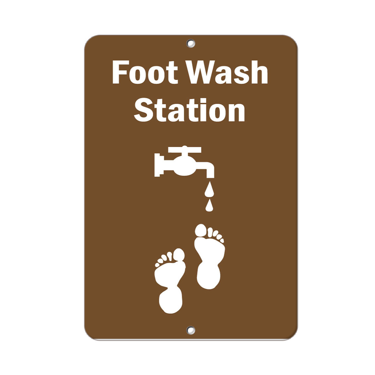 Aluminum Vertical Metal Sign Multiple Sizes Foot Wash Station Activity Park