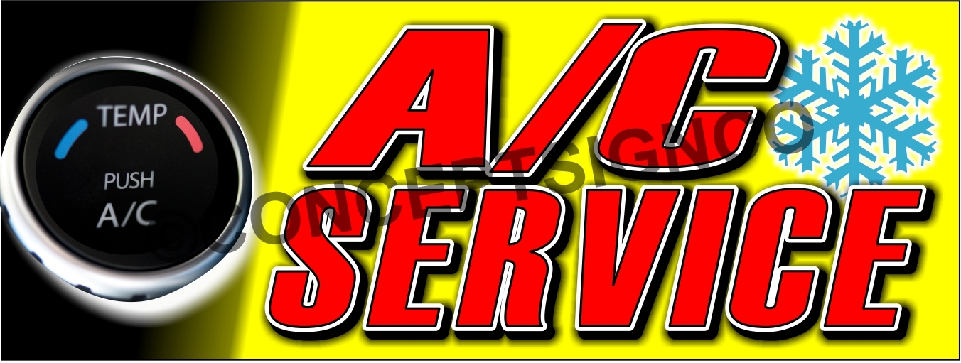 4’x10′ A/C SERVICE BANNER XL Outdoor Sign Car Auto Shop Air Conditioning Repair