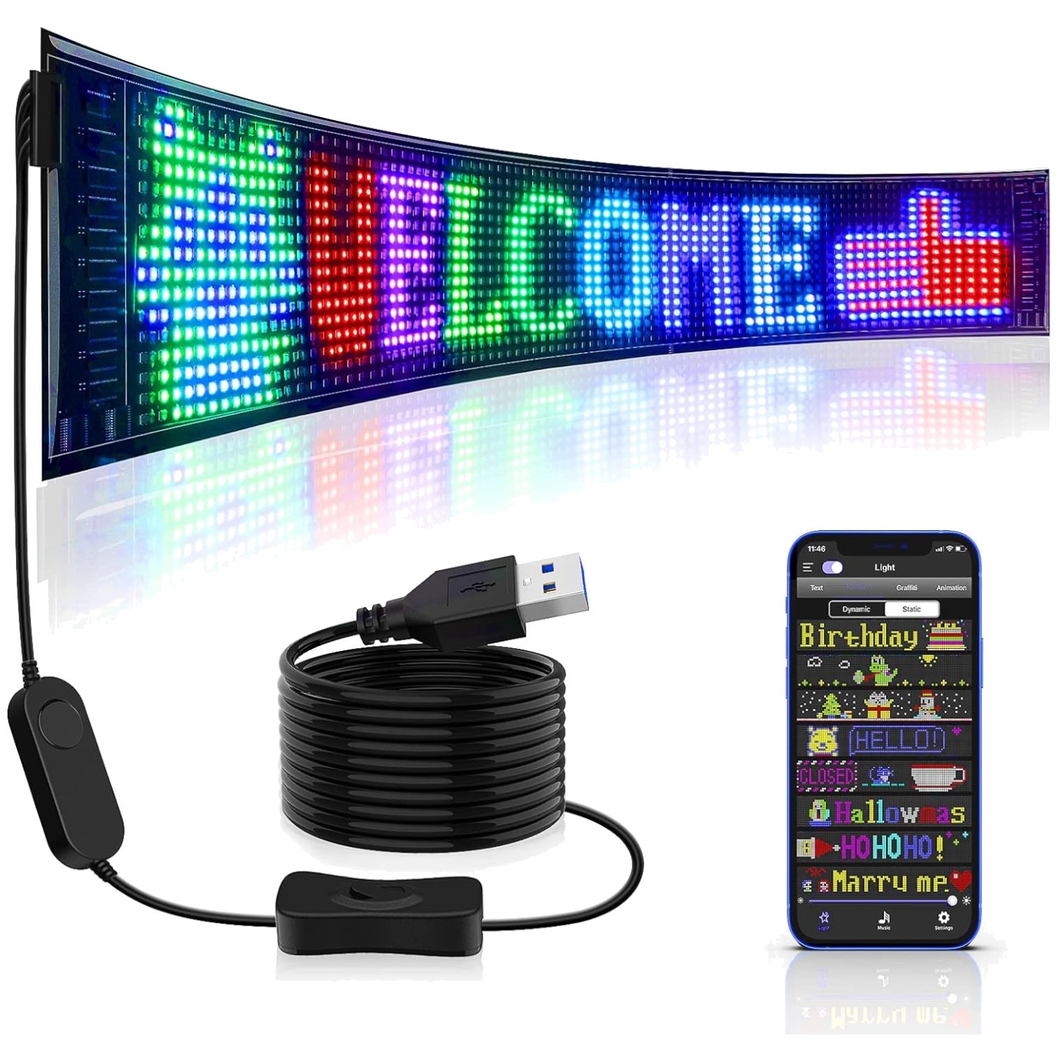 Customizable Advertising LED Sign Bluetooth App Control