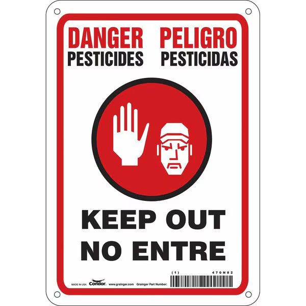 Safety Sign, 10 in H, 7 in W, Polyethylene, Horizontal Rectangle, English,