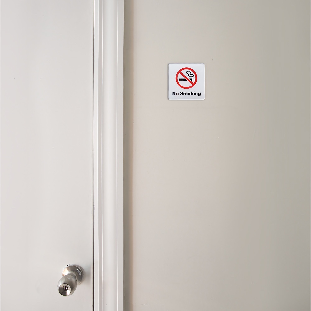 No Smoking Sign 4×4”(Acrylic-Classic) 3M Self Adhesive for Car, Indoor, Outdoor